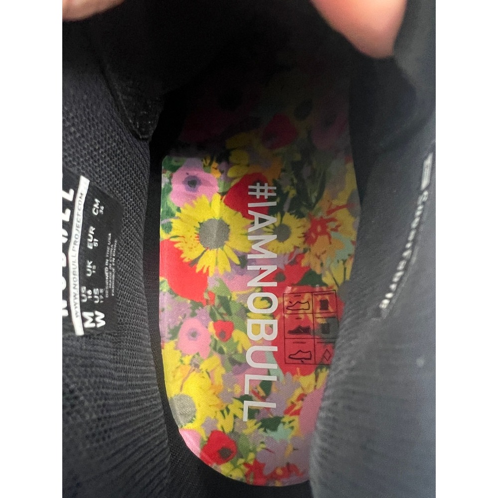 NOBULL Court Mid-Top Shoe Men 16 Women 17.5 Black White Floral SuperFabric  NWT - Picture 8 of 15